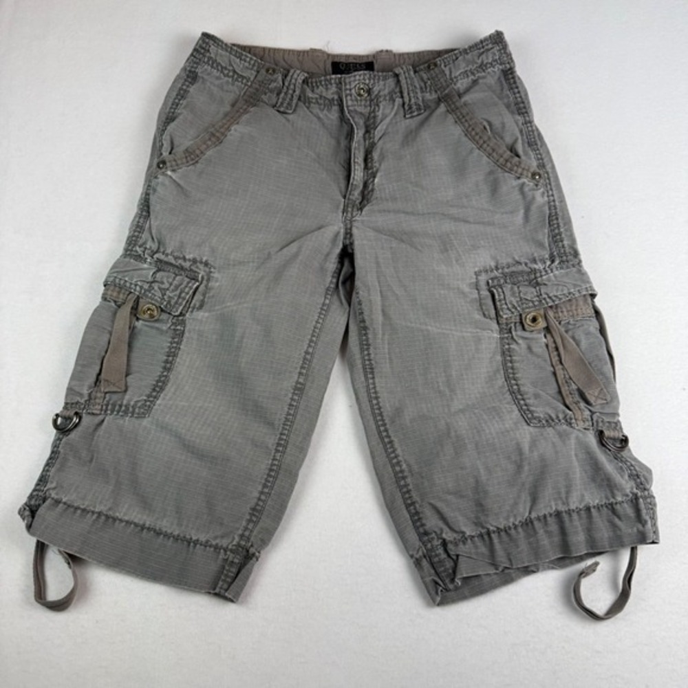 GUESS Mens Cargo Shorts Gray Size 32 Relaxed Fit Multi‎ Pocket Casual